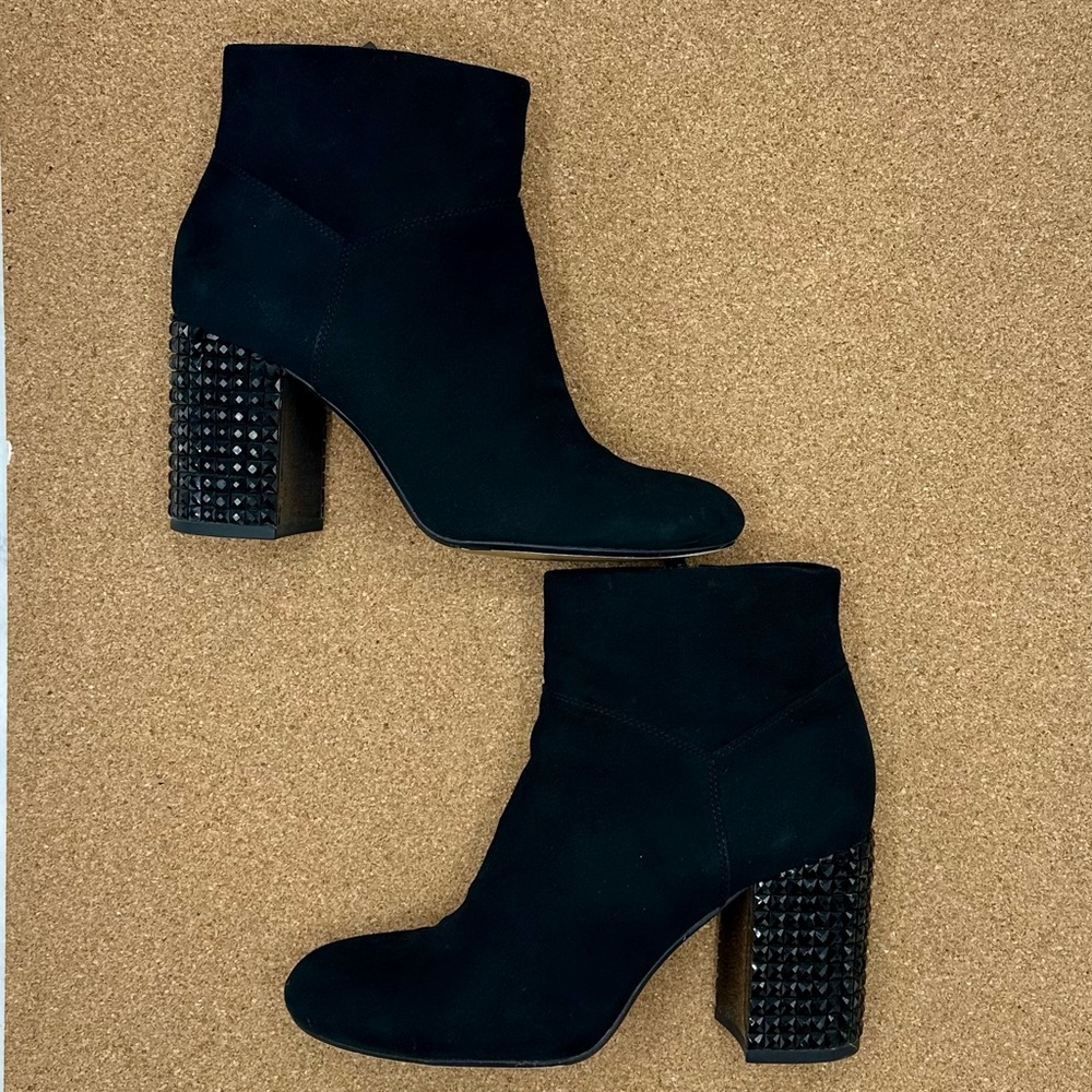 Michael Kors Leather Bootie with Beaded Heels - Size 7